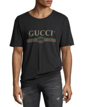 GUCCI Logo Men’s Graphic T-Shirt -Black