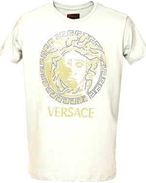 Versace Embellished Medusa Logo T-Shirt White