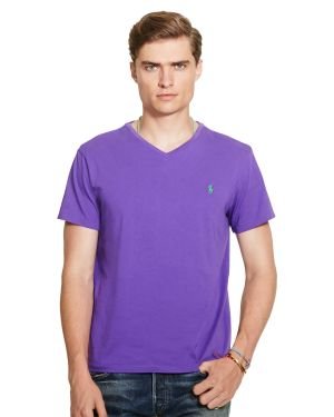 Ralph Lauren V Neck T Shirt  Purple
